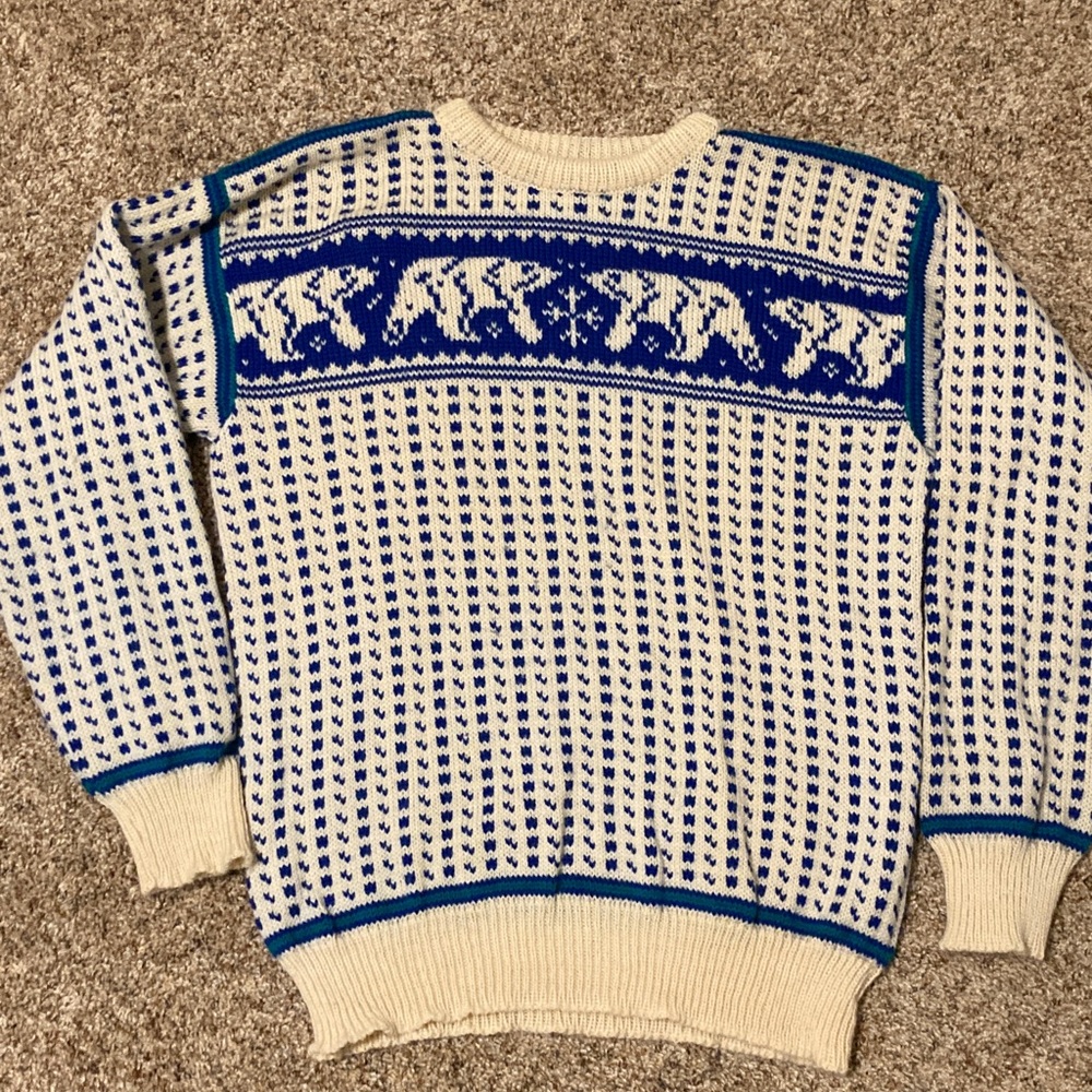Dale of Norway Vintage 80s 100% Wool Crewneck Sweater Size Large